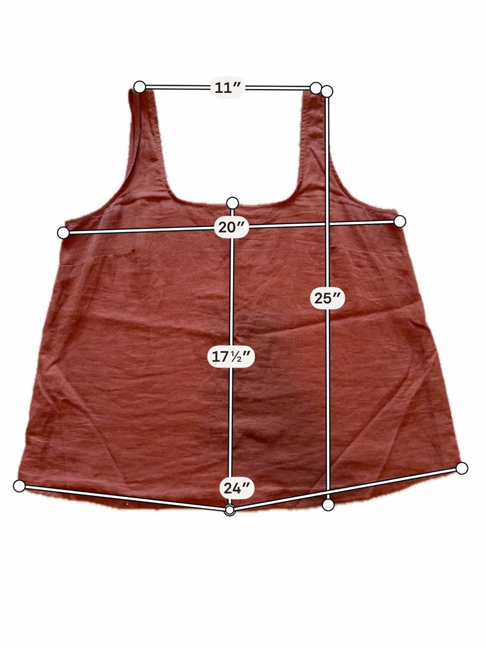 Women’s Rust Tank Top Sleeveless Scoop Neck